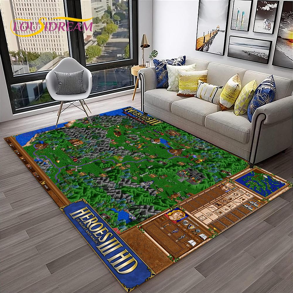 Heroes of Might and Magic Retro Game Carpet Rug for Home Living Room Bedroom Sofa Doormat Decor,kids Area Rug Non-slip Floor Mat