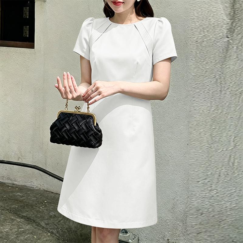 

ZANZEA Women Elegant Casual Round Neck Summer Short Sleeve Dress M белый