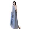 New Lazy Wind French Blue Sleeveless Suspender Dress Children's Summer Seaside Vacation Fairy Dress
