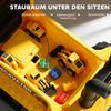 Ride-On Digger Excavator with Shovel, Steering Wheel, Rotatable Body, Adjustable Backrest, for Kids 1.5-3 Years, Yellow