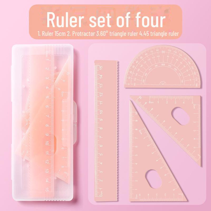 

«Милый набор из четырех линеек для учеников средней школы — канцелярские принадлежности в коробке, возможность нанесения индивидуального логотипа» Ruler