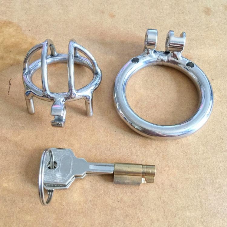 Dispositivo de castidad masculina con bloqueo sigiloso de acero inoxidable, jaula para pene, bloqueo para pene, anillo para pene, cinturón de castidad S048