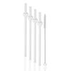 4Pcs Heart Reusable Glass Straws Eco-friendly Drinking Straws for Smoothie Milkshakes Tea Juice Cocktail Straw with 1 Brush