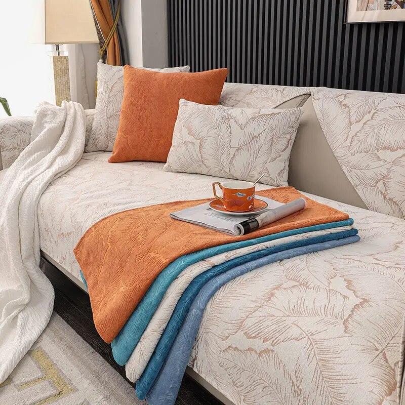 Jacquard Chenille Sofa Cover Four Seasons Universal Non-Slip Living Room Sofa Cushion Modern Light Luxury Minimalist Style Cover
