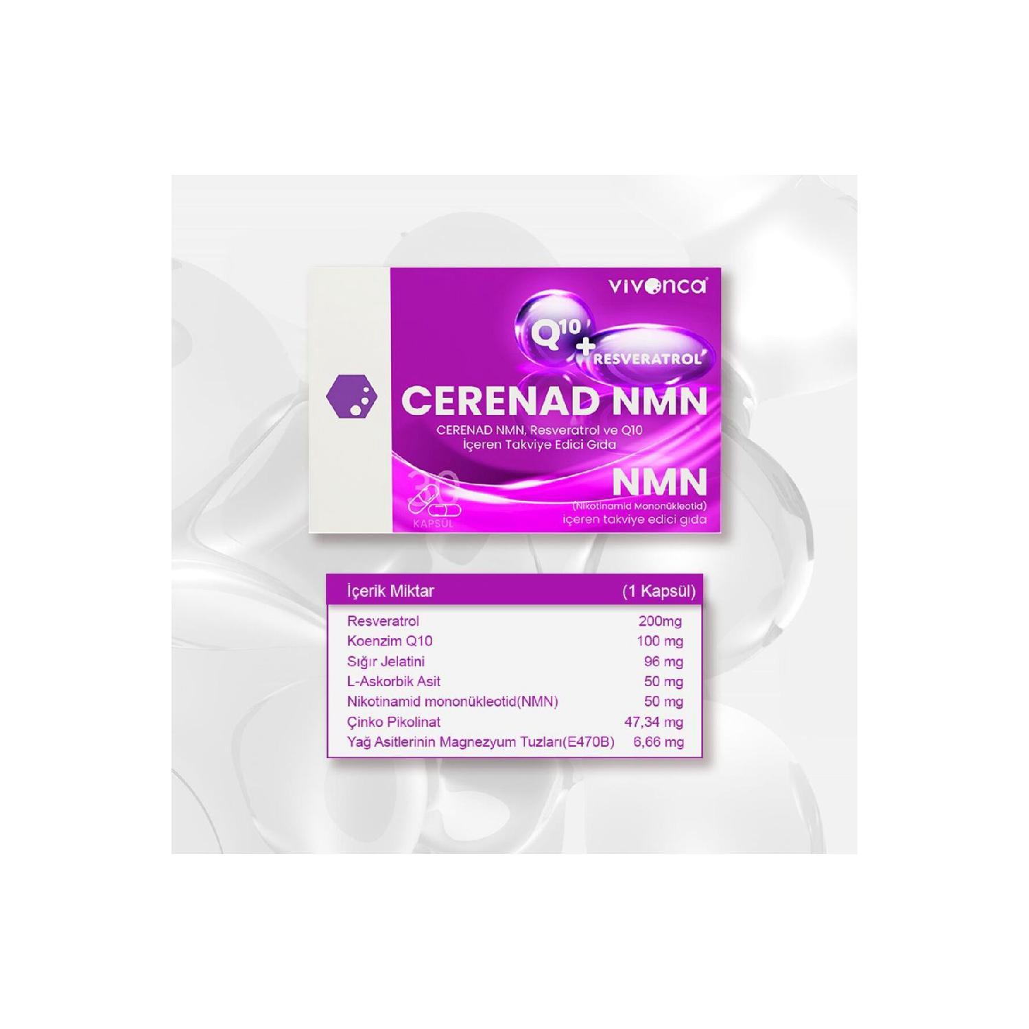 

Cerenad Nmn Food Supplement Containing Resveratrol And Coenzyme Q10