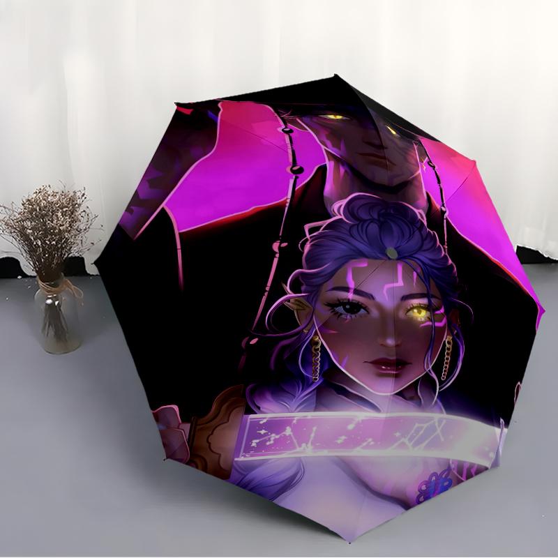 1pc KPop Demon Hunters21 Umbrella, Sun Protection, And UV Shielding. It Has Eight Sturdy Ribs for Outdoor Use And Perfect Gift