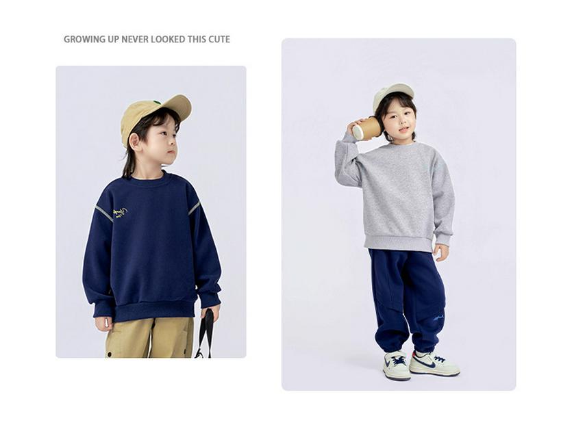 2025 Spring & Autumn Kids' Korean Fashion Sweatshirt: Boys' Long-Sleeve, Round Neck Pullover for Big Kids