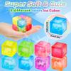 Colorful Squishy Fidget Toys 10pcs Relax Squishy Ice Cube Fidget Toys Soft Colorful Rubber Stress Balls  No Batteries Needed