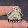 Natural Crazy Lace Agate Gemstone 925 Sterling Silver Jewelry Pendant 1.62" D0y22
