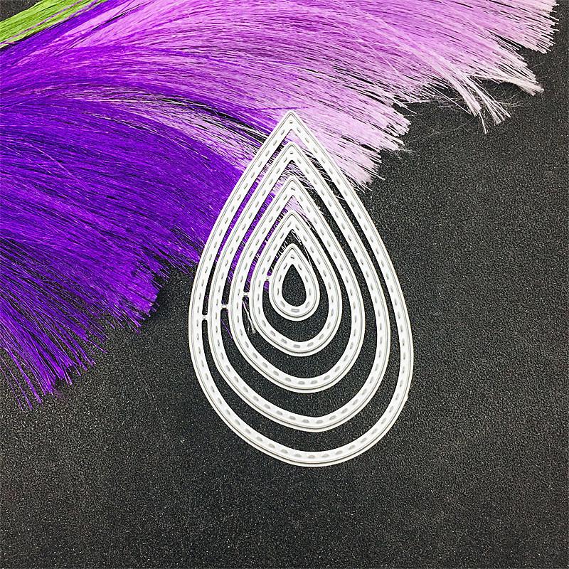 

5 капель в форме границ, скрапбукинг, металлические штампы, трафареты для DIY альбома, декор бумажных карт серебряный