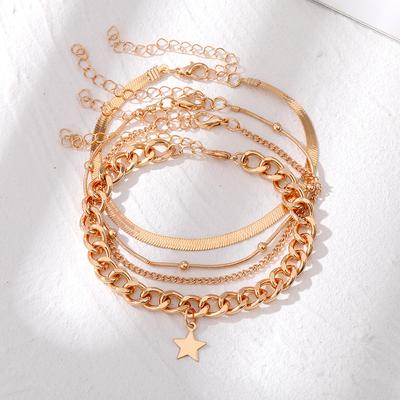 2023 Freund Geschenk Perlenarmband Vielseitig Paar Party Schmuck Schlicht Gold Luxus Armband Mode Sommer Strand Damen Fußkette Schlangenknochenkette