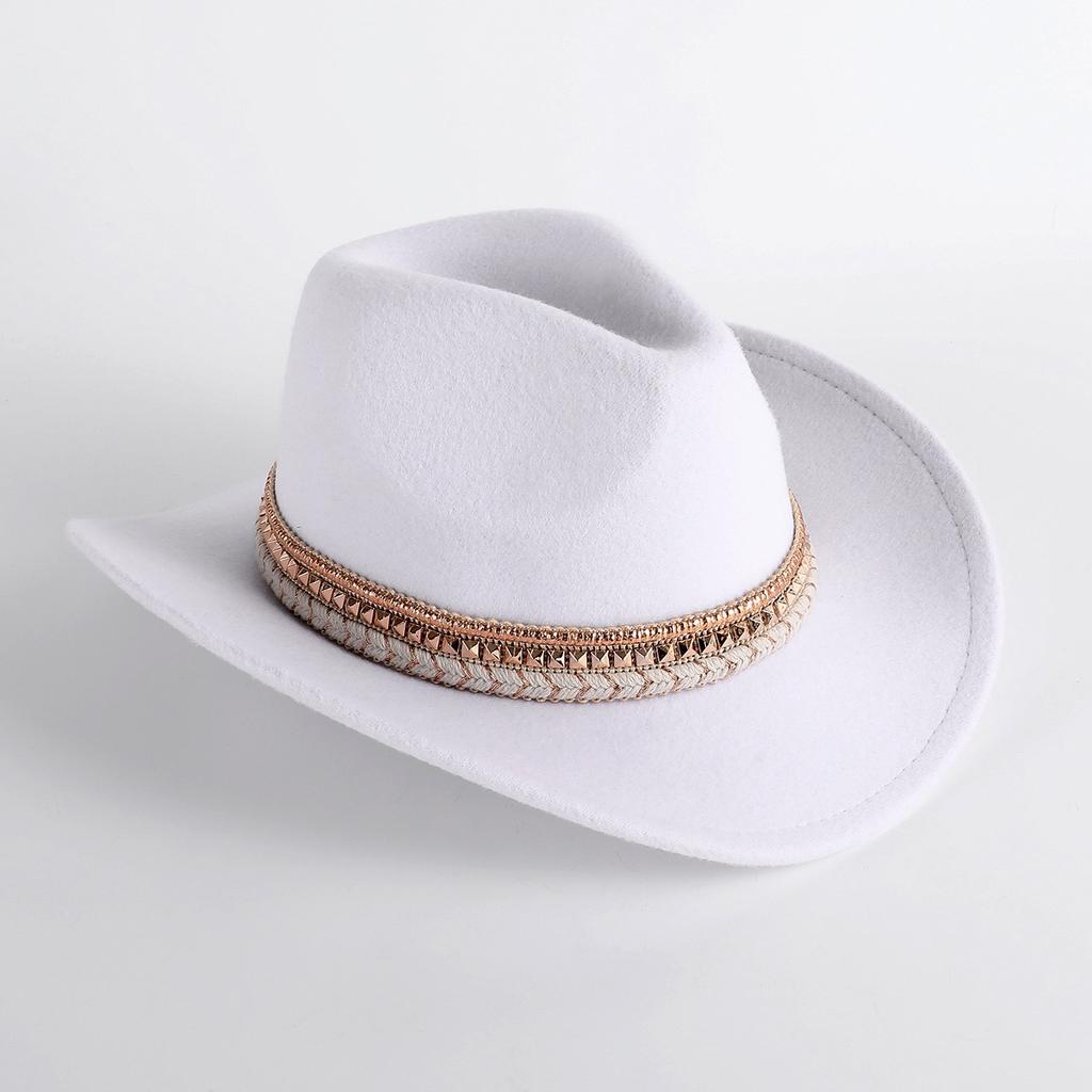 Cappello da cowboy occidentale cappello jazz retrò cappello a cilindro in lana cappello da cowboy in feltro cappello retrò cappello da cowboy etnico