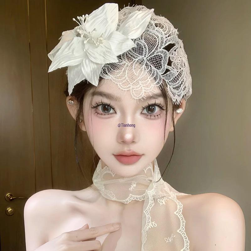 Mori Style Bridal Lace Headpiece Fairy Hair Wrap Wedding Accessories