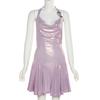 Domila's New Sexy and Fashionable Neck and Waist Slim-fitting Glossy Ruffle Edge Sexy Underwear Dress F451