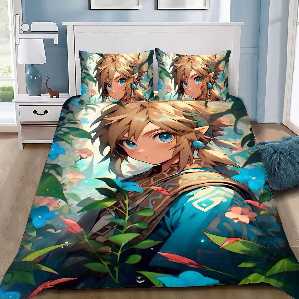 Games Z-Zeldas Of Legends Duvet Cover Pillowcase Game Scene Print Bedding Set Adult Boy Bedroom Decoration Single Double Siz