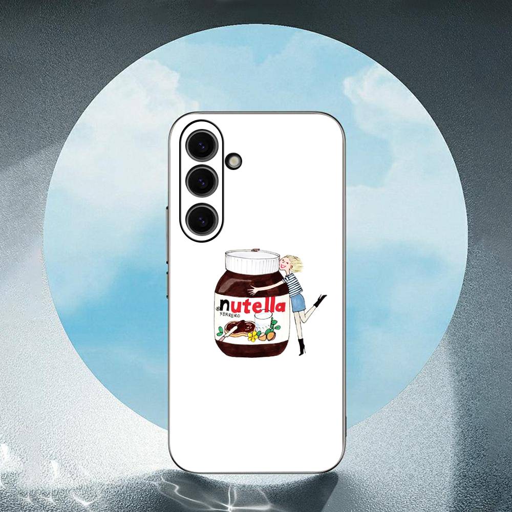 Chocolate Nutella Luxury Black Phone Case For Samsung Galaxy S23 S24 S25 Ultra S22 Plus S21