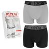 Replay Black Gray Men' Logo Boxer Shorts Set of 2 Size