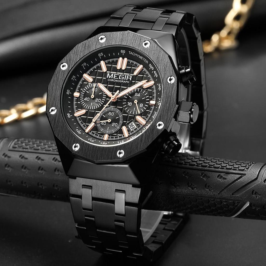 MEGIR Luxury Men Sports Watches Chronograph Fashion Quartz Wristwatch Men's Casual Business Date Clock Relogio Masculino 2213