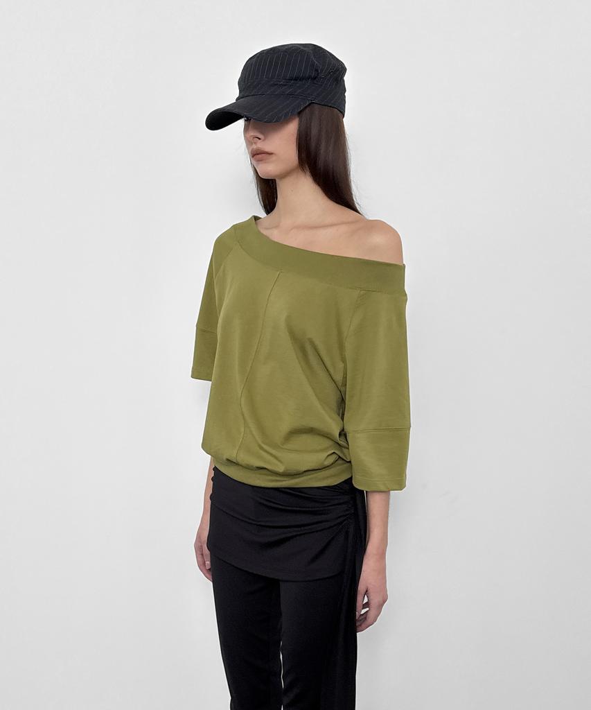 Saendeulig Multi-Neck Tee_Olive