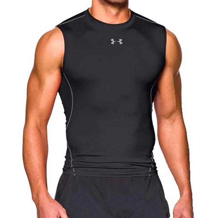 Under Armour Mouwloos Rond Hals Compressie Trainingsshirt Heren tops Zwart 1257469-001