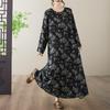Long Sleeve Plus Size Cotton Vintage Floral New In Dresses for Women Casual Loose Spring Autumn Dress