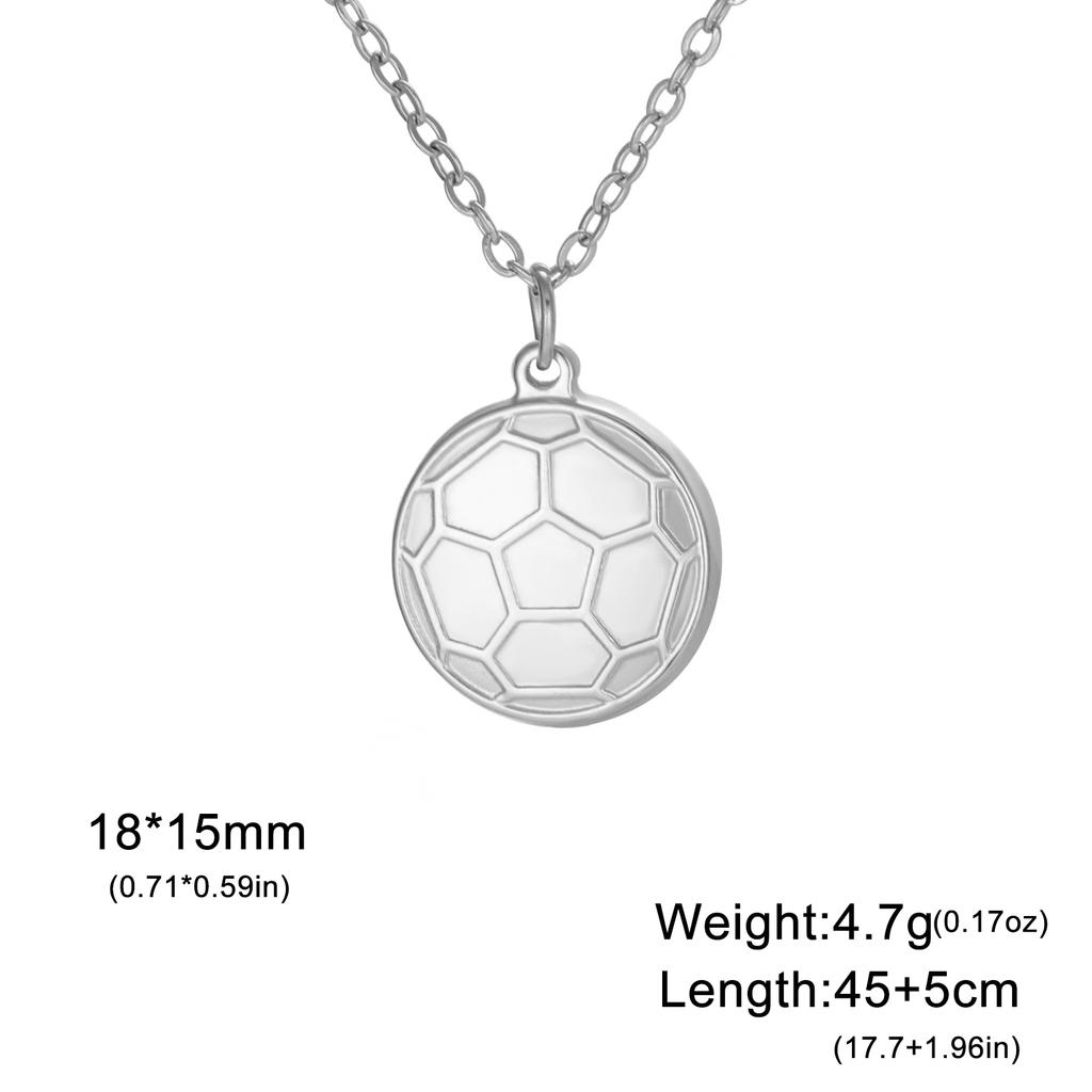 Football Necklaces for Women Stainless Steel Casual Soccer Pendants Fashion Jewelry for Sports Lover Boys Gifts Link Chain