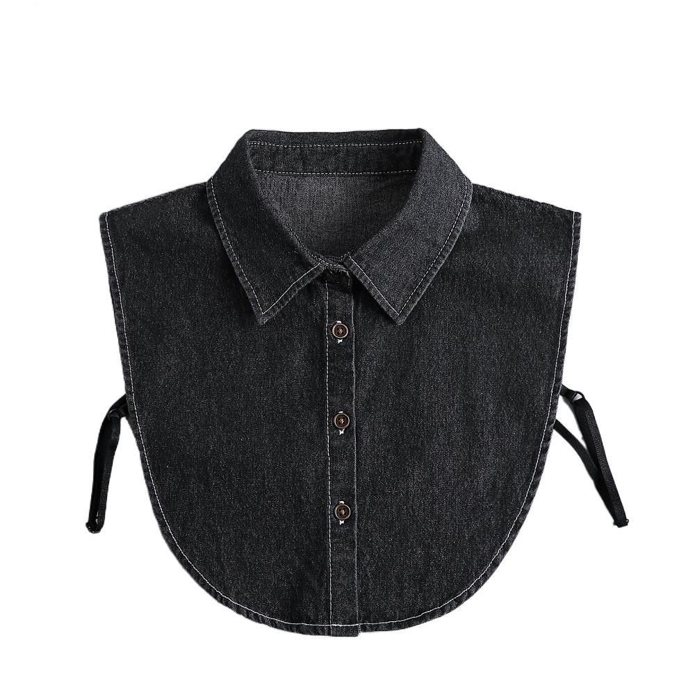 Adjustable Straps Detachable Collar Round Neck Shirt Collar Simple Denim Fake Collar  Autumn Winter