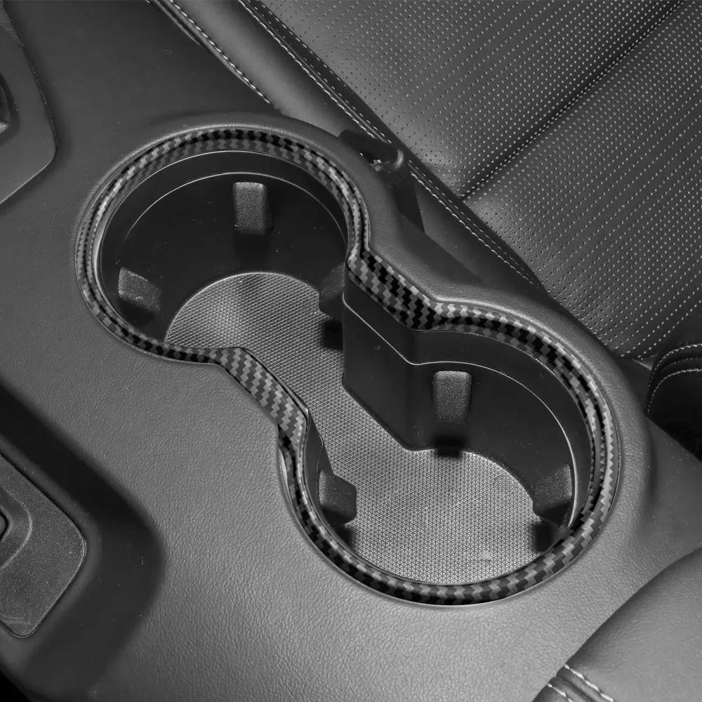For Ford Mustang 2015 - 2025 Center Console Sticker Water Cup Bottle Frame Cover Trim Decoration Car Interior Accessories