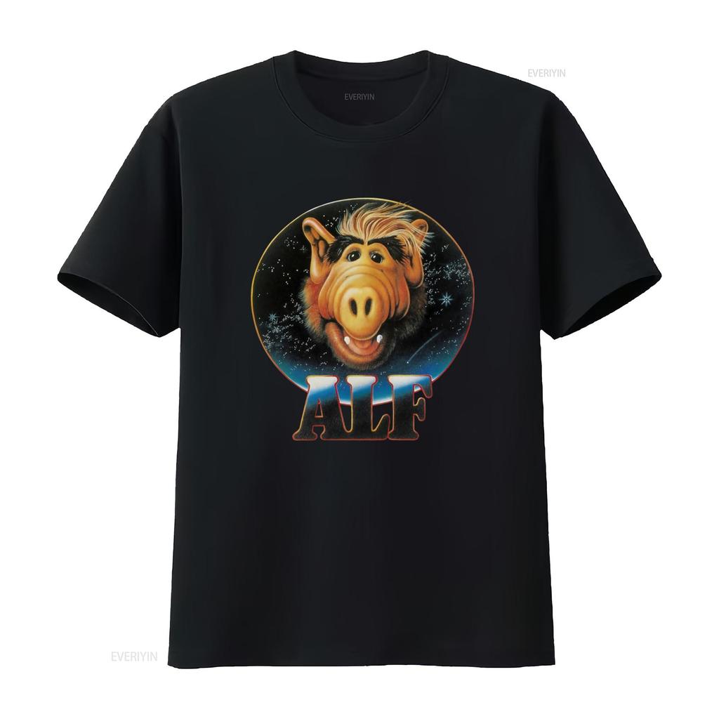 Alf Alien Lite T shirt Retro Sci Fi Character Print Casual Comfortable vintage Washed designer clothes Top For Everyday Wear