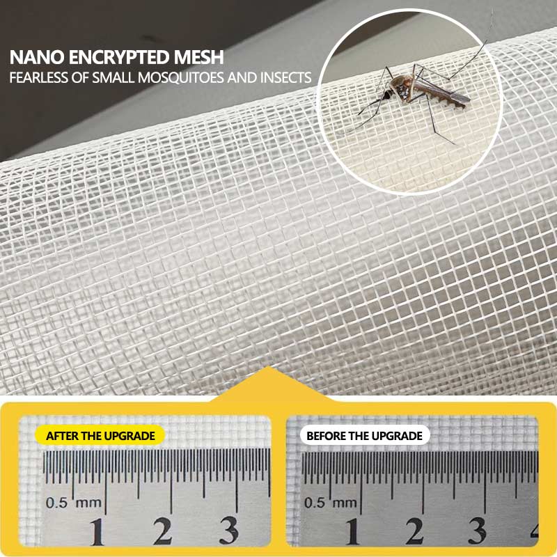Home Bedroom, Kitchen, Side Opening Double Zipper Mosquito Proof Mesh Window Curtain Velvet Edge Wrapping, Easy Installation
