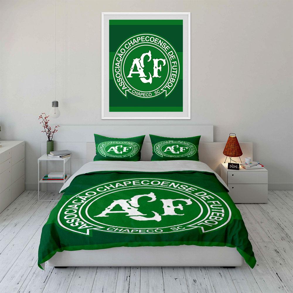 Chapecoense Green Logo Bedding Bedding Duvet Cover Set Duvet Cover Pillowcases  (1 * Duvet Cover 2 * Pillowcases, without duvet insert)