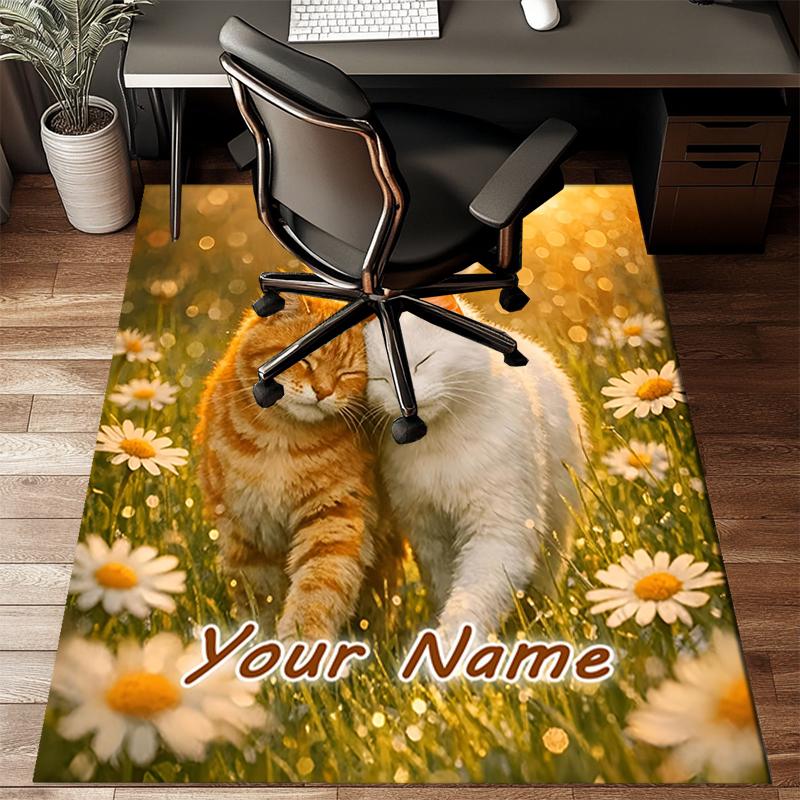 1PC Custom Name Heartfelt Friendship In Flowers Theme Floor Mat Ideal for Living Room, Game Rooms, Office, Bedroom,Floor Mat Playful Design67