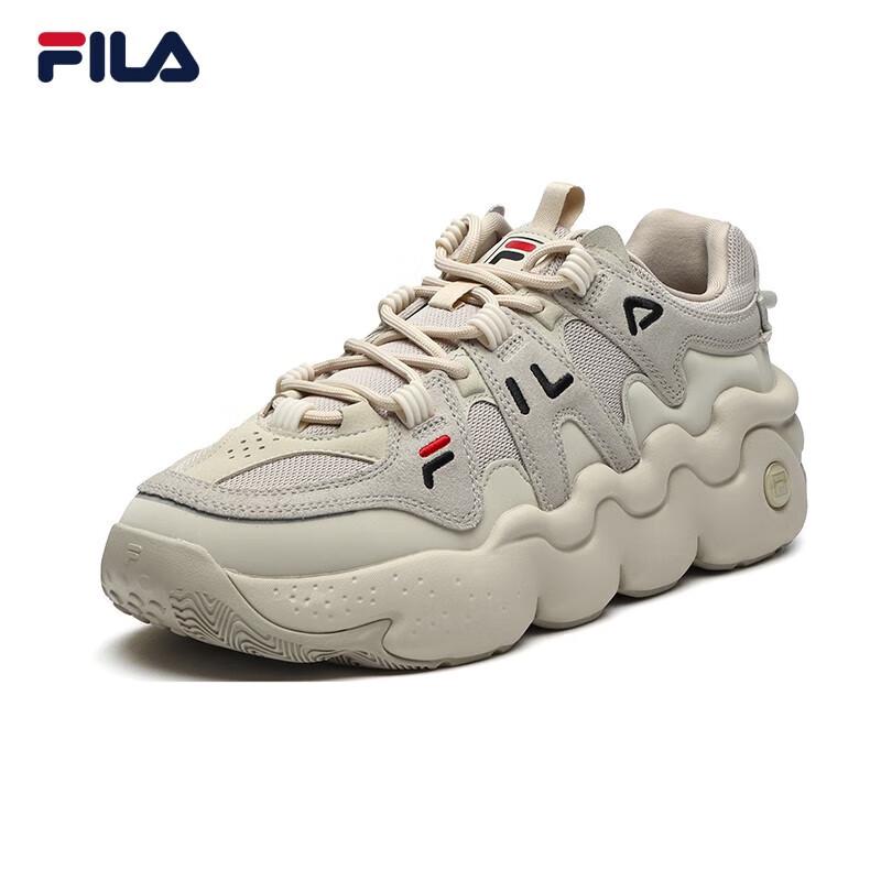 FILA Men's Oatmeal/Yellow Cement Retro Basketball Casual Shoes
