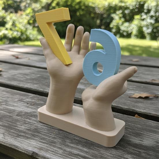 67 Meme Figurita de Mano Impresa en 3D Sosteniendo Número Escultura de Mano Doble Estatua Llaveros Baratijas Soporte para Joyas Decoración de Escritorio Adorno