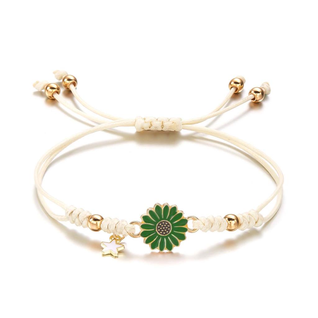 Simple Lucky Knot Sunflower Bracelets for Women Trendy Handmade Braided Colorful Daisy Flower Bracelet Friendship Jewelry Gifts