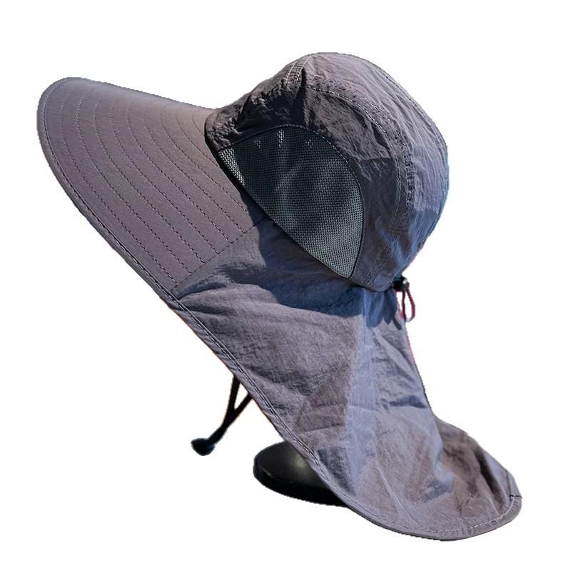 Summer Eaves Anti-ultraviolet Sun Hat Men and Women Outdoor Mountaineering Fishing Hat Cycling Face Cover Neck Sun Hat