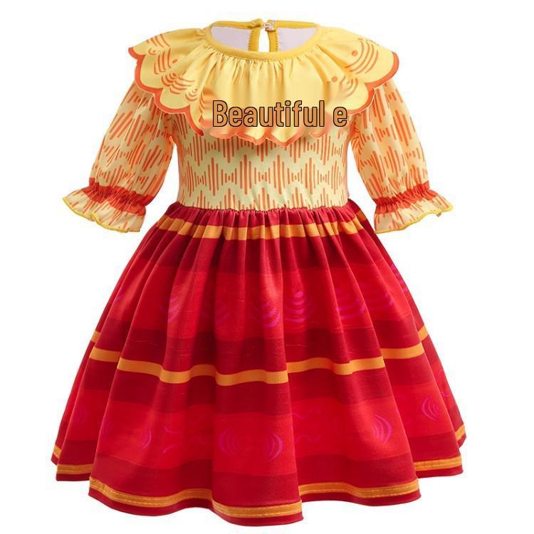 Frozen Princess Jasmine Toddler Dress - Cartoon Print, Short Sleeve