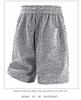 Chenille Zebra Stripe Silver Shorts: Breathable, Trendy, Loose-Fit Mid-Length for Couples