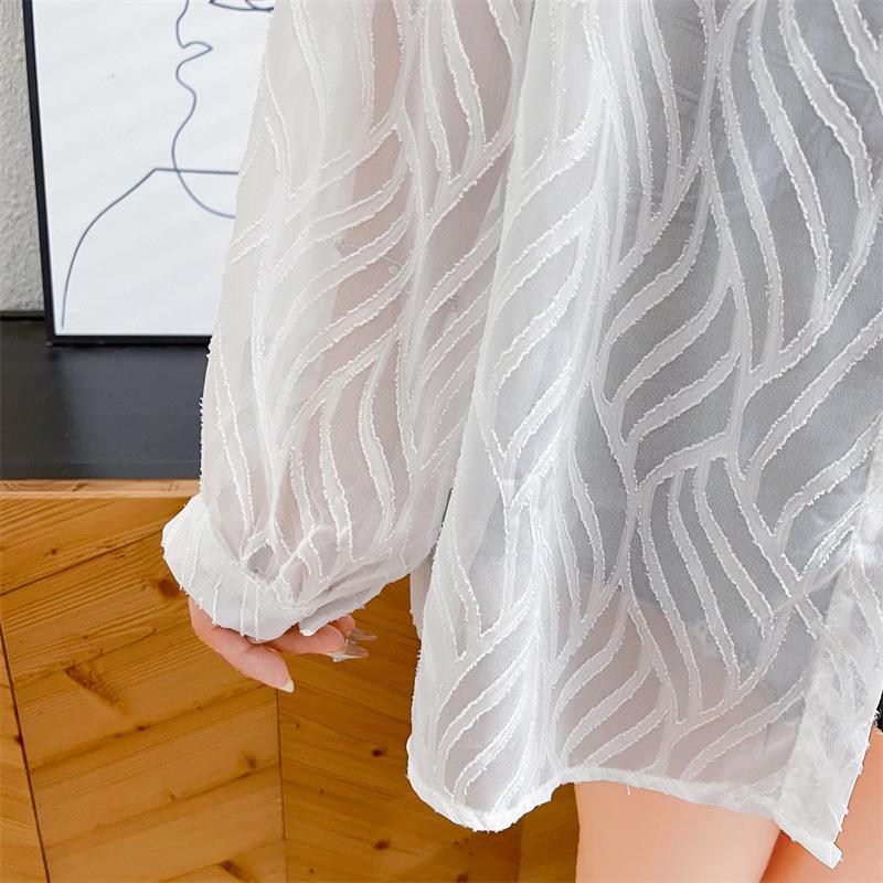 Women's Chiffon Sun Protection Cardigan - Lightweight, Long-Sleeved Beach Outerwear