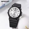 SANDA 6097 New Style Electronic Watch Single Movement Double Calendar Personalized Watch for Male and Female High School Student