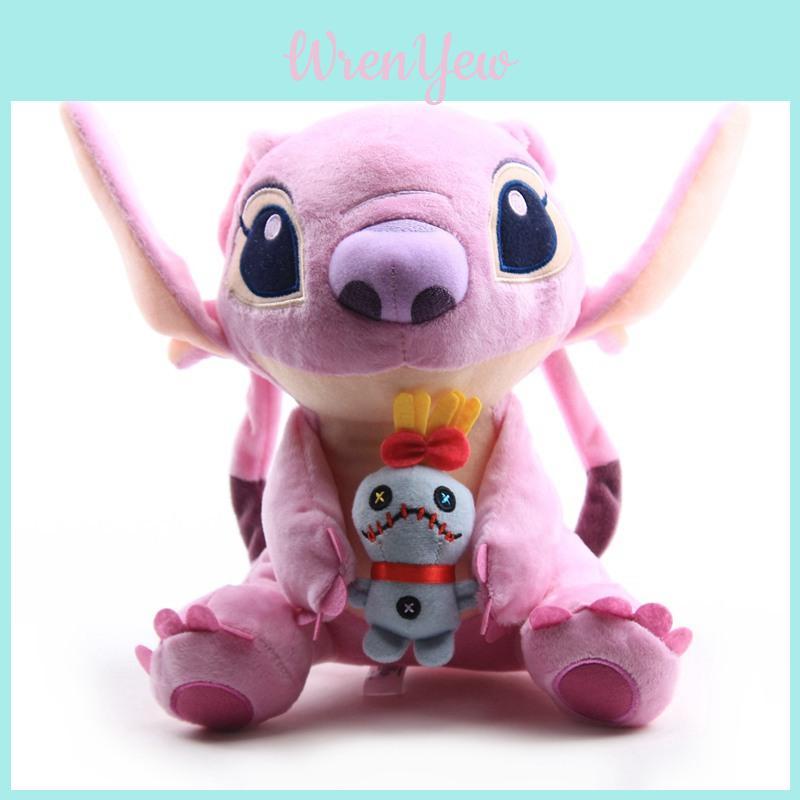 Adorável Boneco de Pelúcia Novo Lilo Stitch Namorada Com Scrum 25cm Brinquedo Macio Recheado
