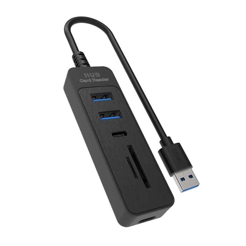

USB Adapter USB3.0 USB2.0 Type C and Card Slots 5 Port Fast Speed Data Transfer For PC Tablets Smartphone