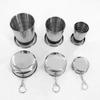 Taza Plegable de Acero Inoxidable Taza de Viaje Plegable con Llavero Taza Portátil para Beber al Aire Libre para Acampar Senderismo Pesca Uso