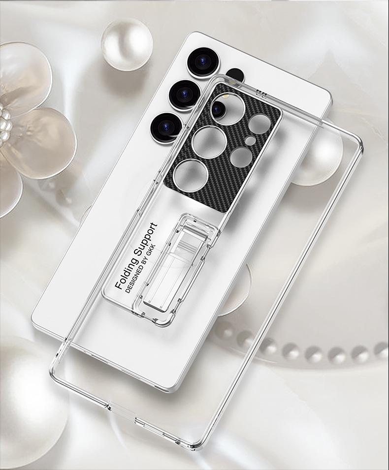 Samsung S25 Ultra Case: Transparent, Ultra-Thin Plated Phantom with Precise Holes & Stand