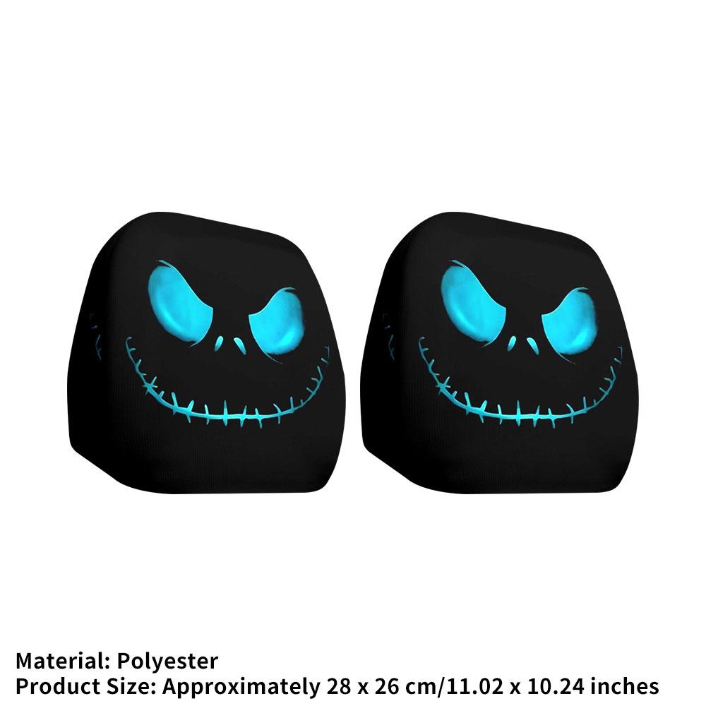 2 шт. Забавный чехол на подголовник автомобиля на Хэллоуин Декор Мультяшный принт с большими глазами Чехол на подголовник Креативный чехол на подголовник автомобильного сиденья