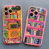 Phone Case for iPhone 17 14 Pro Max 13 12 11 Pro Max Mini 16 15 Pro Max 14 Plus XR XS X Cover Shell Bookshelf Small Flower Pot