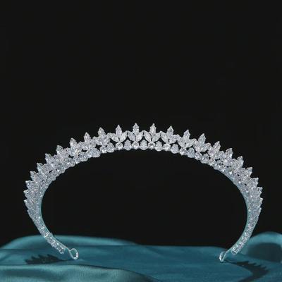 Luxury Zircon Princess Crown: European & American Bridal Headdress for Weddings & Festivals