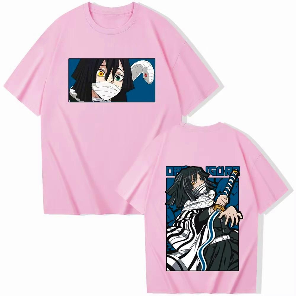 2025 Anime Demon Slayer Iguro Obanai T-Shirts Man Women Summer Casual O-Neck Short Sleeve Shirts Autumn and winter innerwear