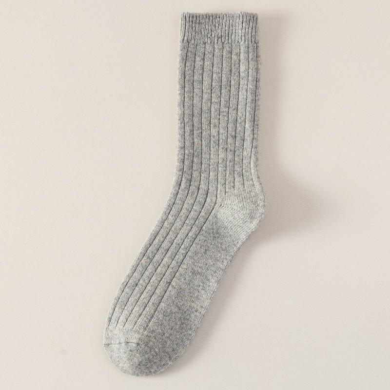 Double Needle Vintage Color Wool Socks Season Socks Men'S Medium Socks Thickened Warm And Sweat-Absorbing Men'S Stack Socks