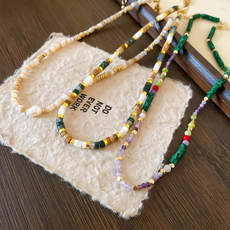 Stone Pearl Butterfly Necklace Fashion Retro Premium Clavicle Chain Personality Ethnic Style Jewelry